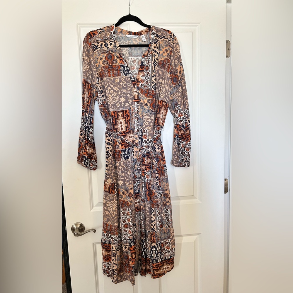 Printed Tiered Midi Dress